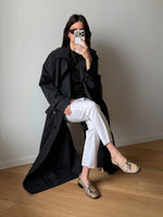 Super long black trench coat