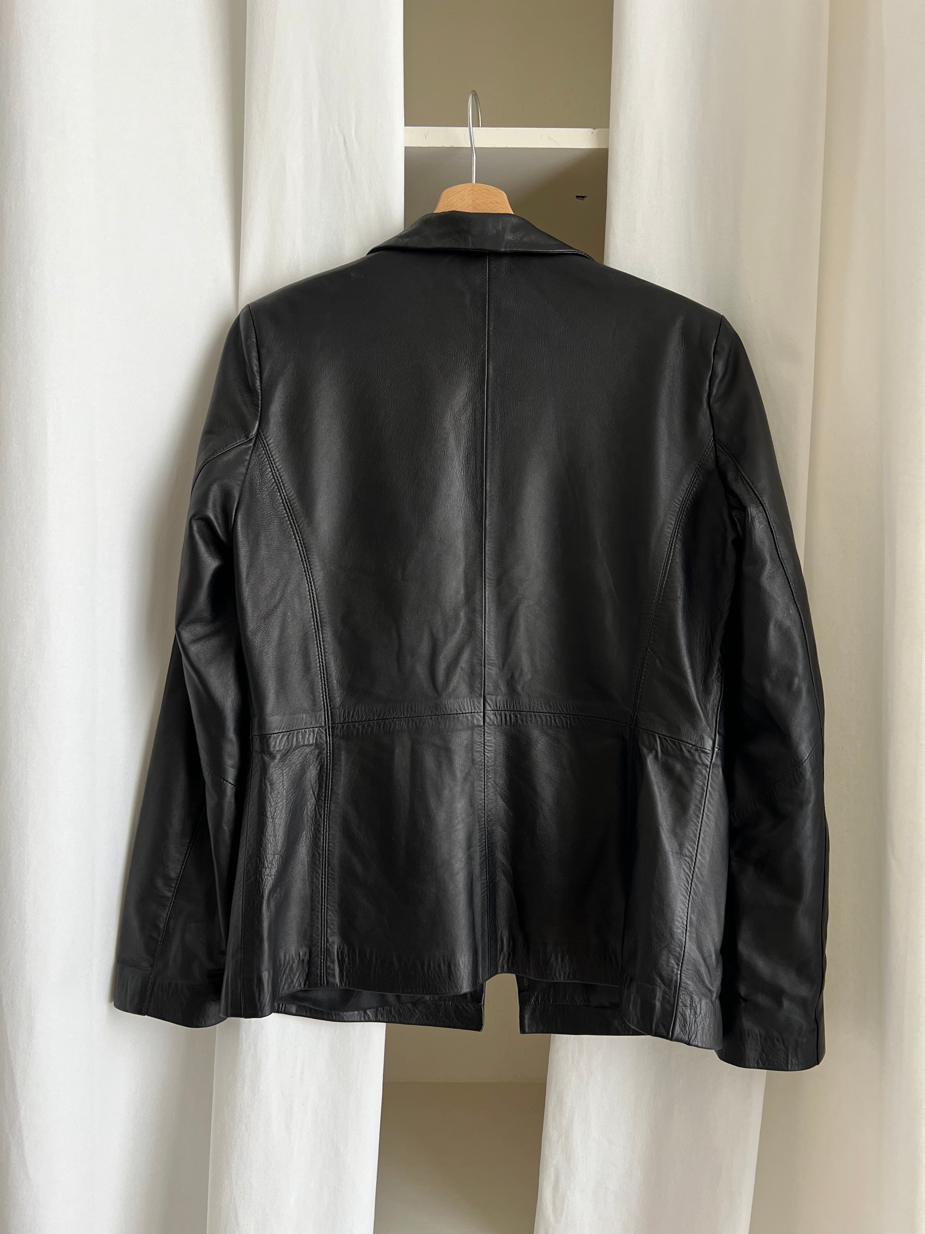 100% Leather black blazer