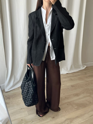 Pure linen black blazer