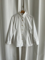 Pure cotton golden buttons white shirt
