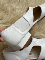 Real leather white ballet flats