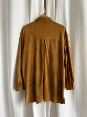 Real suede leather light brown jacket/shirt
