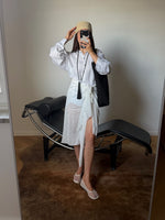 Linen & silk pareo - Bianco