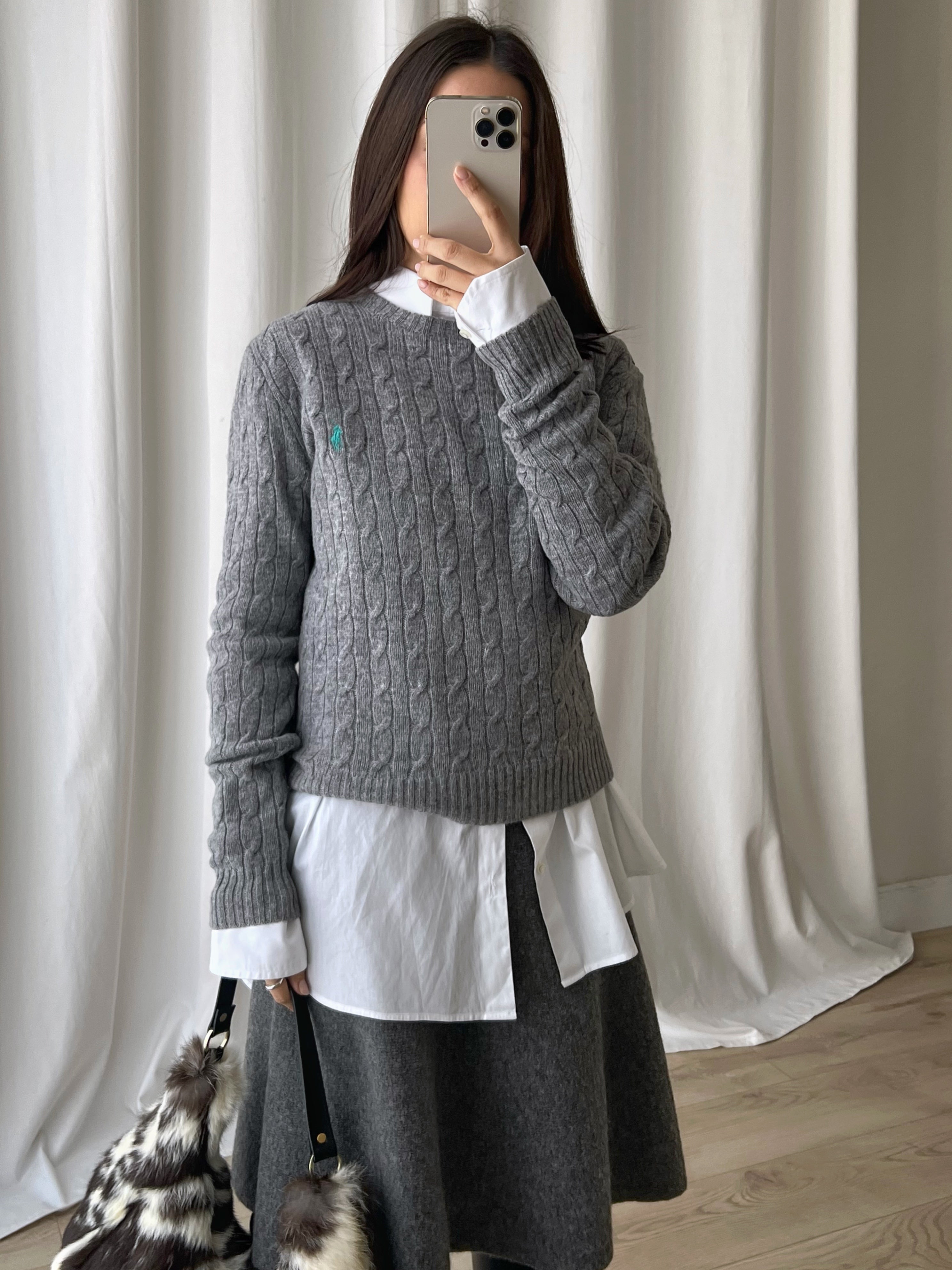 Ralph Lauren pure lambswool grey pull