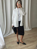 Pure silk lace details satin skirt