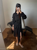 Viscose & silk pareo - Nero
