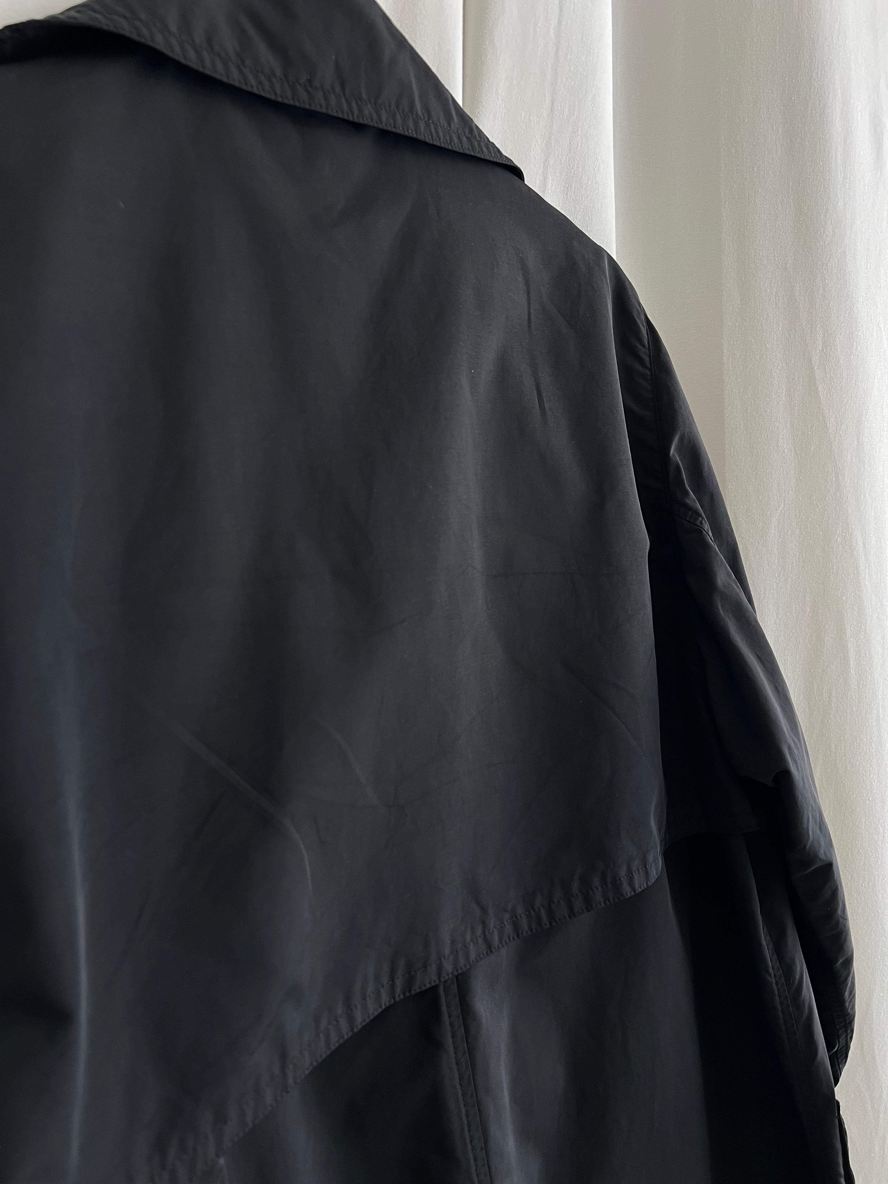 Super long black trench coat