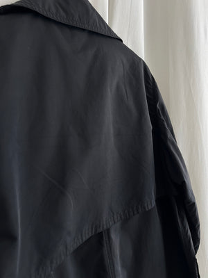 Super long black trench coat