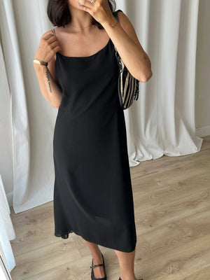 Made in Italy asymmetrical slip dress