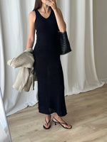 DKNY knitted long black dress