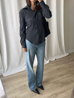 Armani viscose blend pinstriped shirt