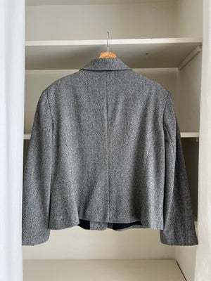 Wool blend crop grey jacket