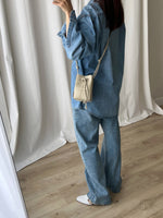 Pure cotton genderless denim shirt