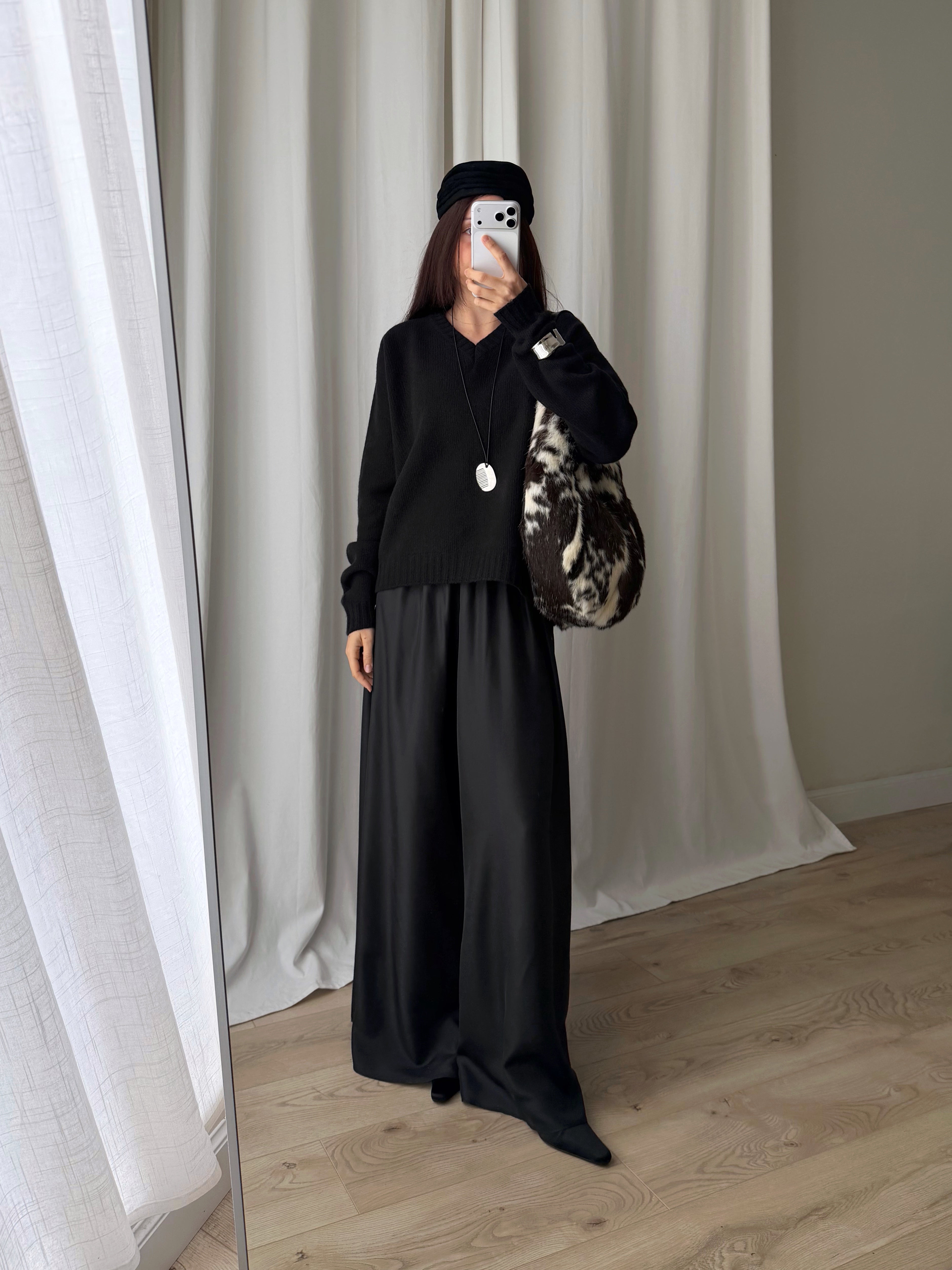 100% merino wool soft pull - Carbone