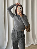 Pure wool crop turtleneck