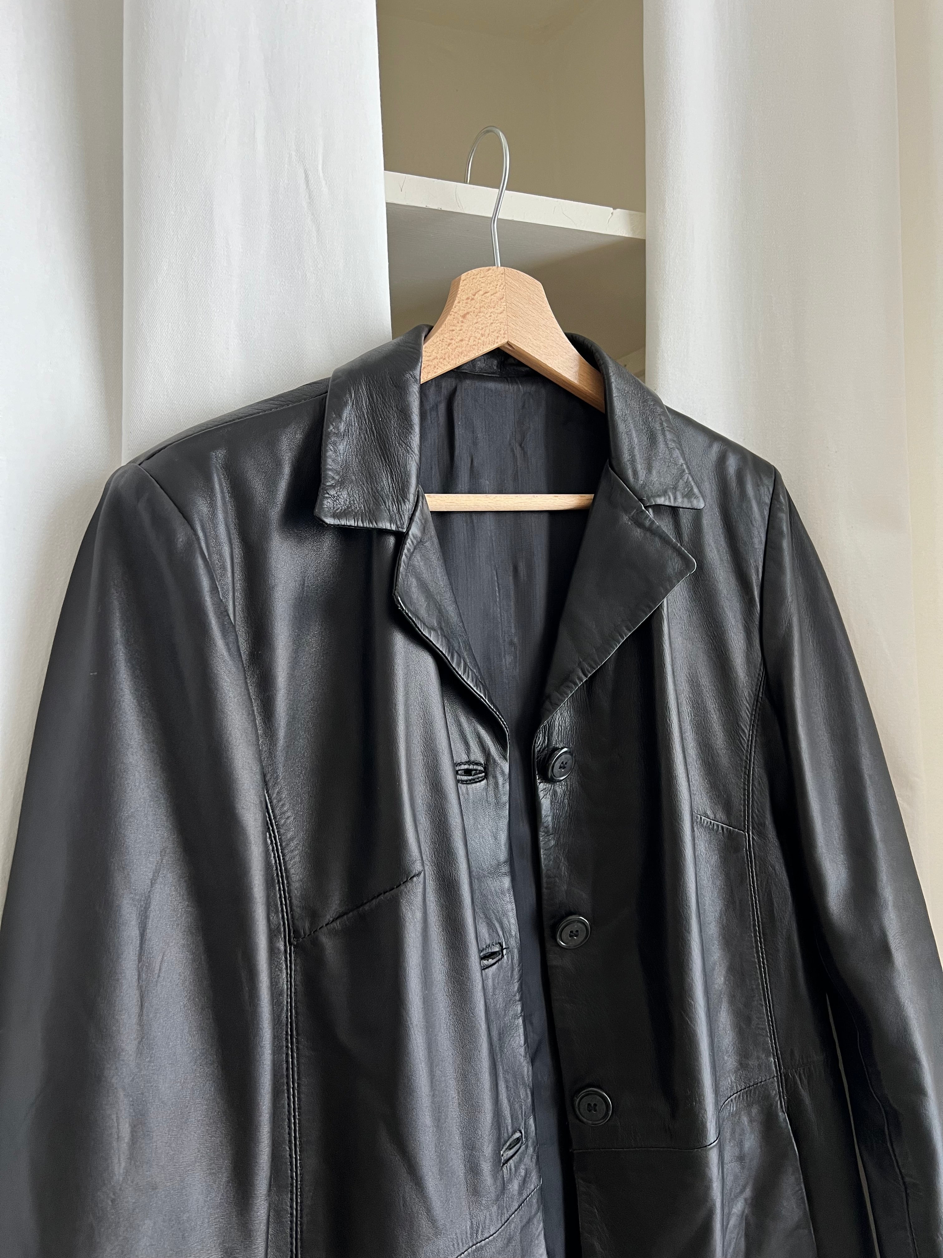 100% Leather black blazer