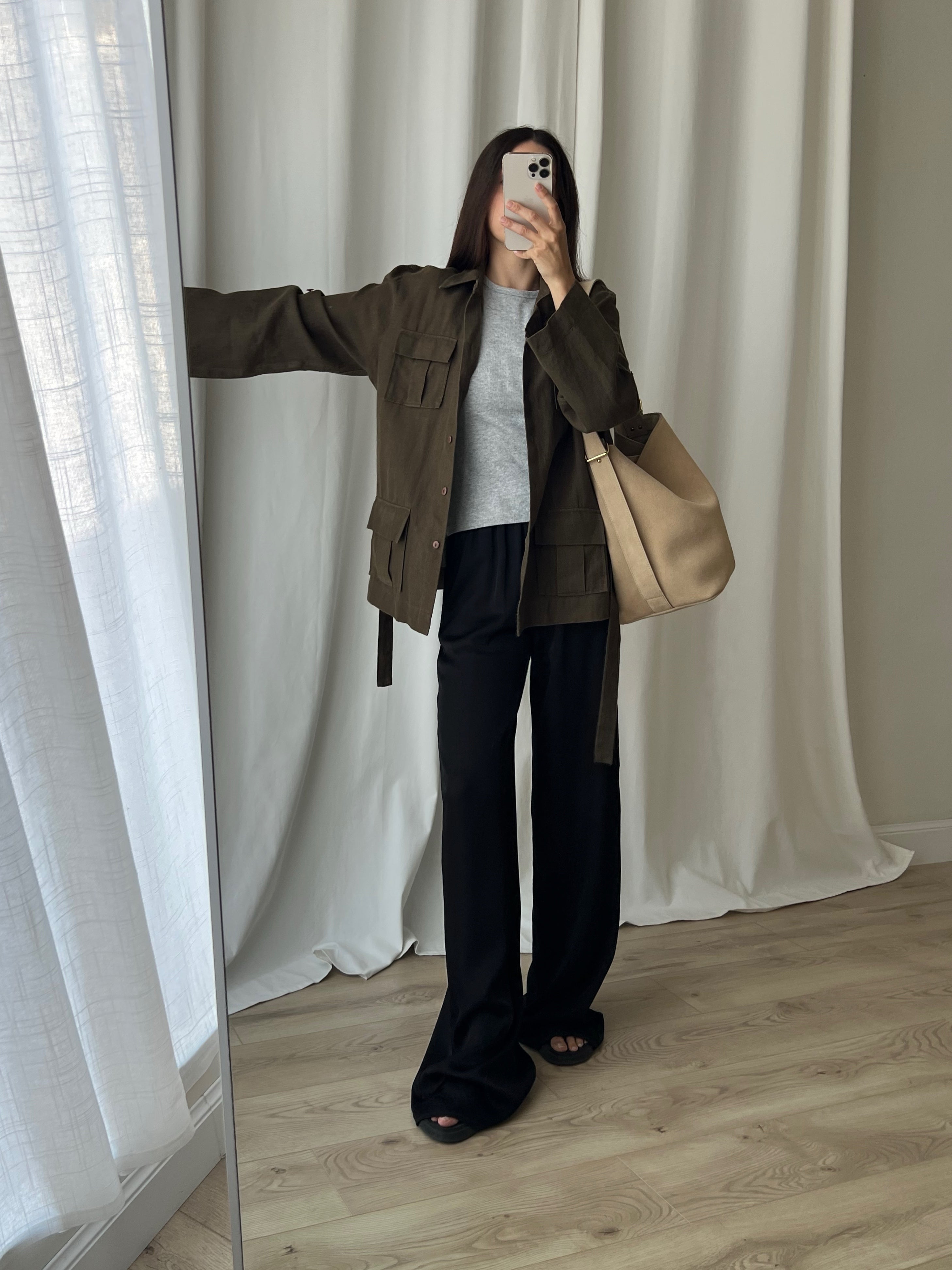 Pure linen sahariana jacket