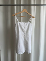 Linen and cotton spaghetti top - White