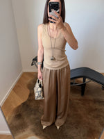 Ribbed tank top - Camel