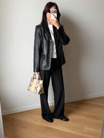 Real leather 90s black blazer