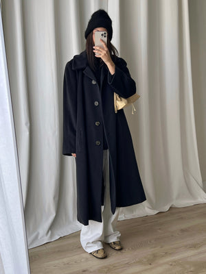 Tailored wool and cashmere long coat