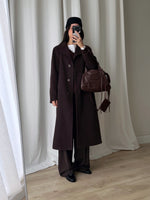 Lambswool and cashmere chocolate coat