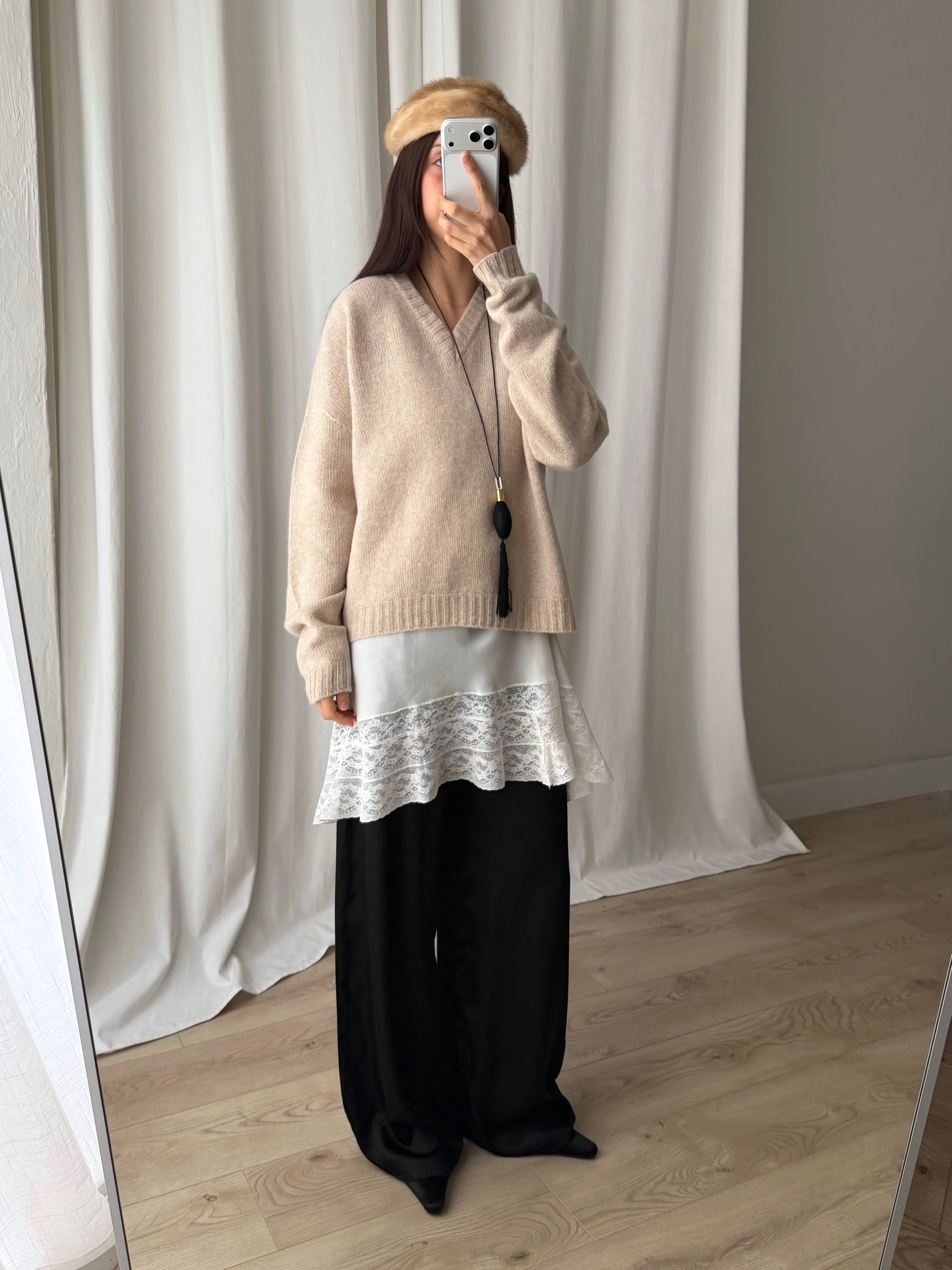 100% merino wool soft pull - Mandorla