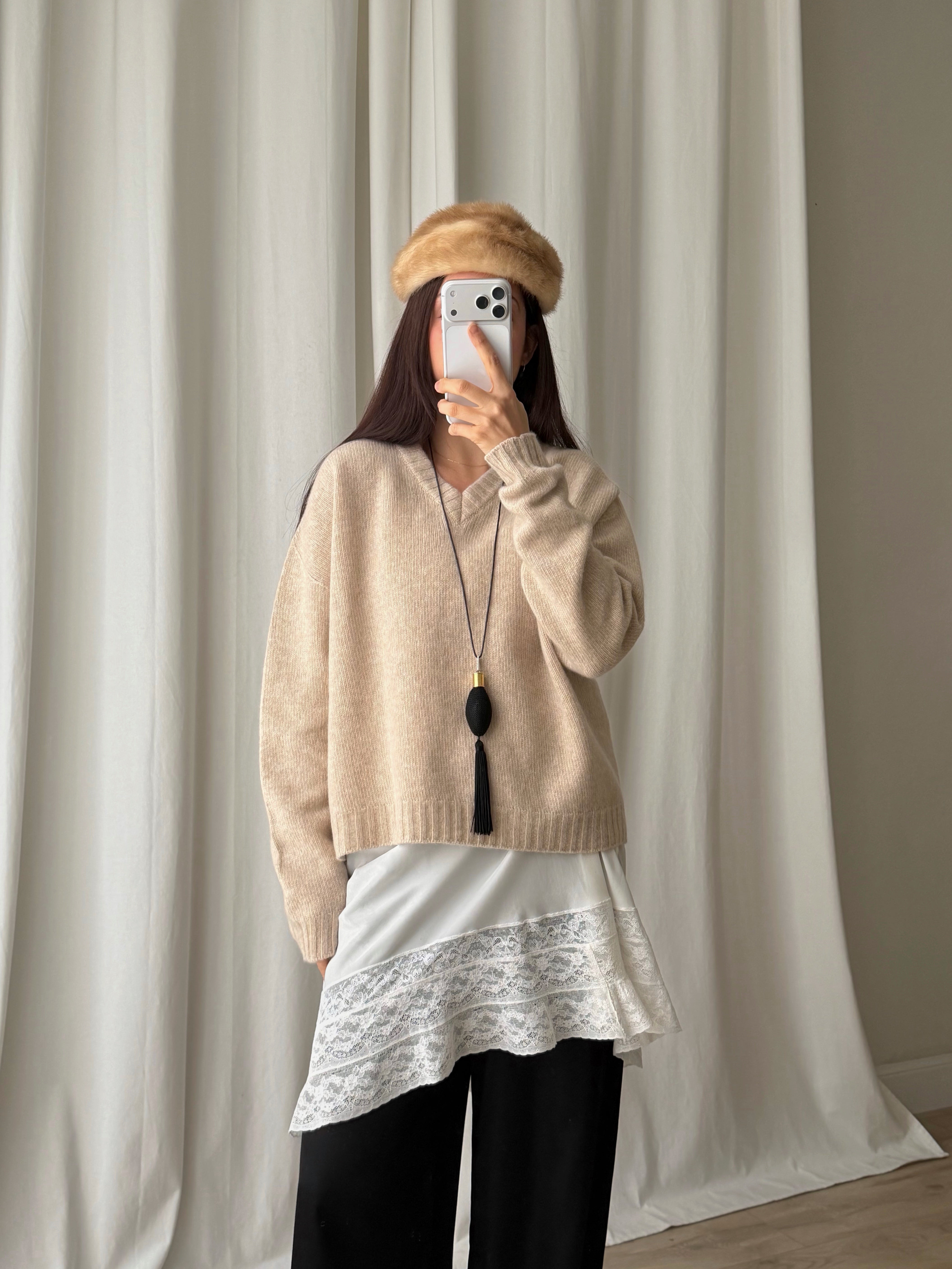 100% merino wool soft pull - Mandorla