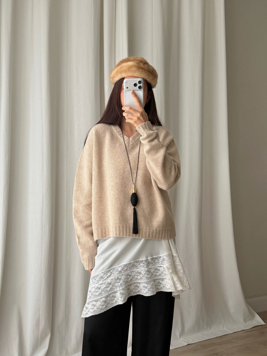 100% merino wool soft pull - Mandorla