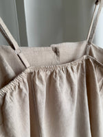 Linen and cotton spaghetti top - Beige