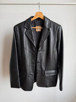 Real leather 90s black blazer