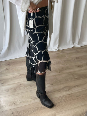 100% silk animalier skirt