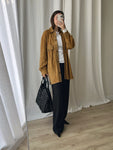 Real suede leather light brown jacket/shirt