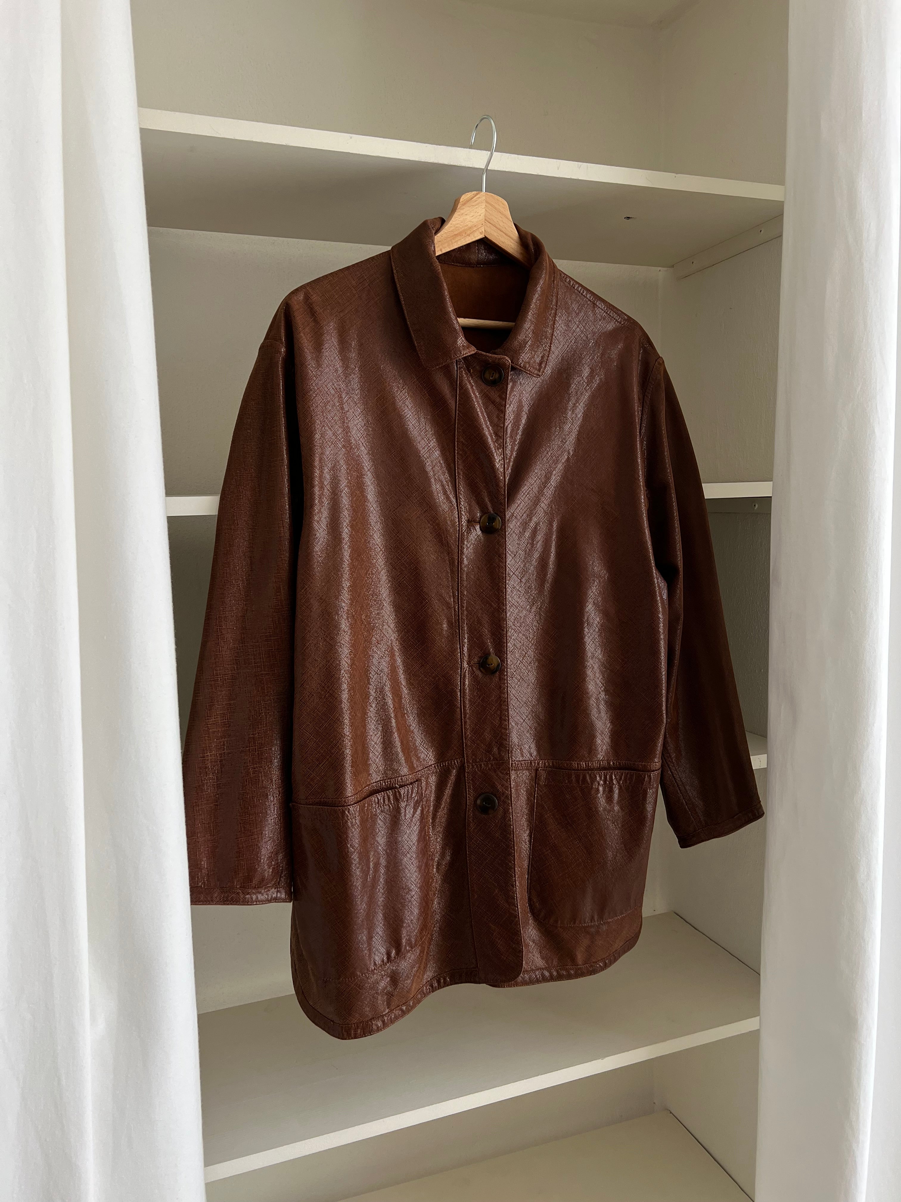 Real suede leather light brown jacket