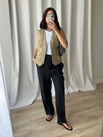 Valentino 100% linen tailored black pants