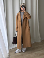 Wool and cashmere camel long coat