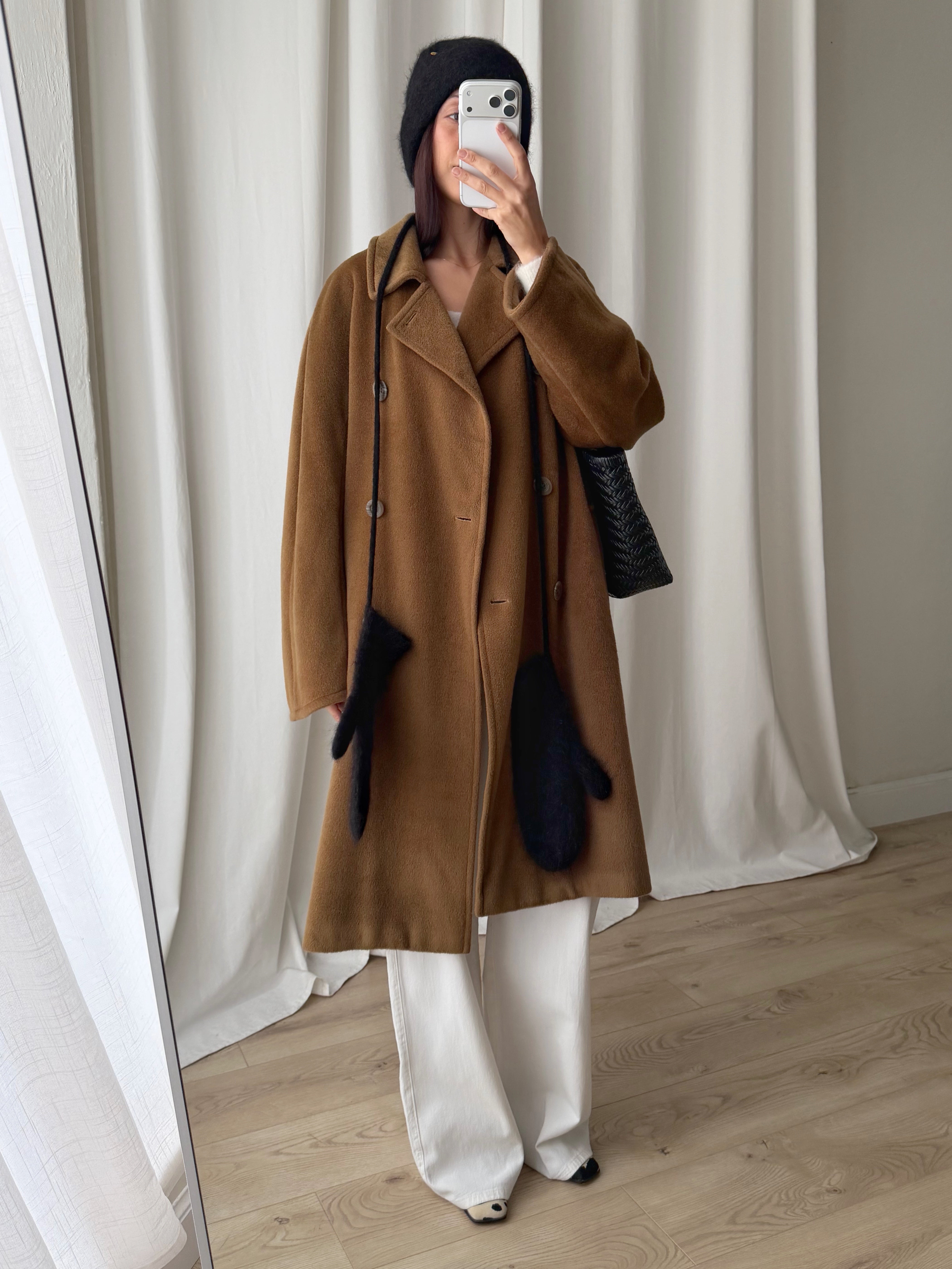Persona wool and cashmere camel coat