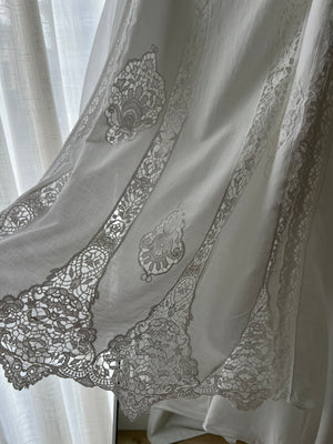 Pure cotton lace details long skirt