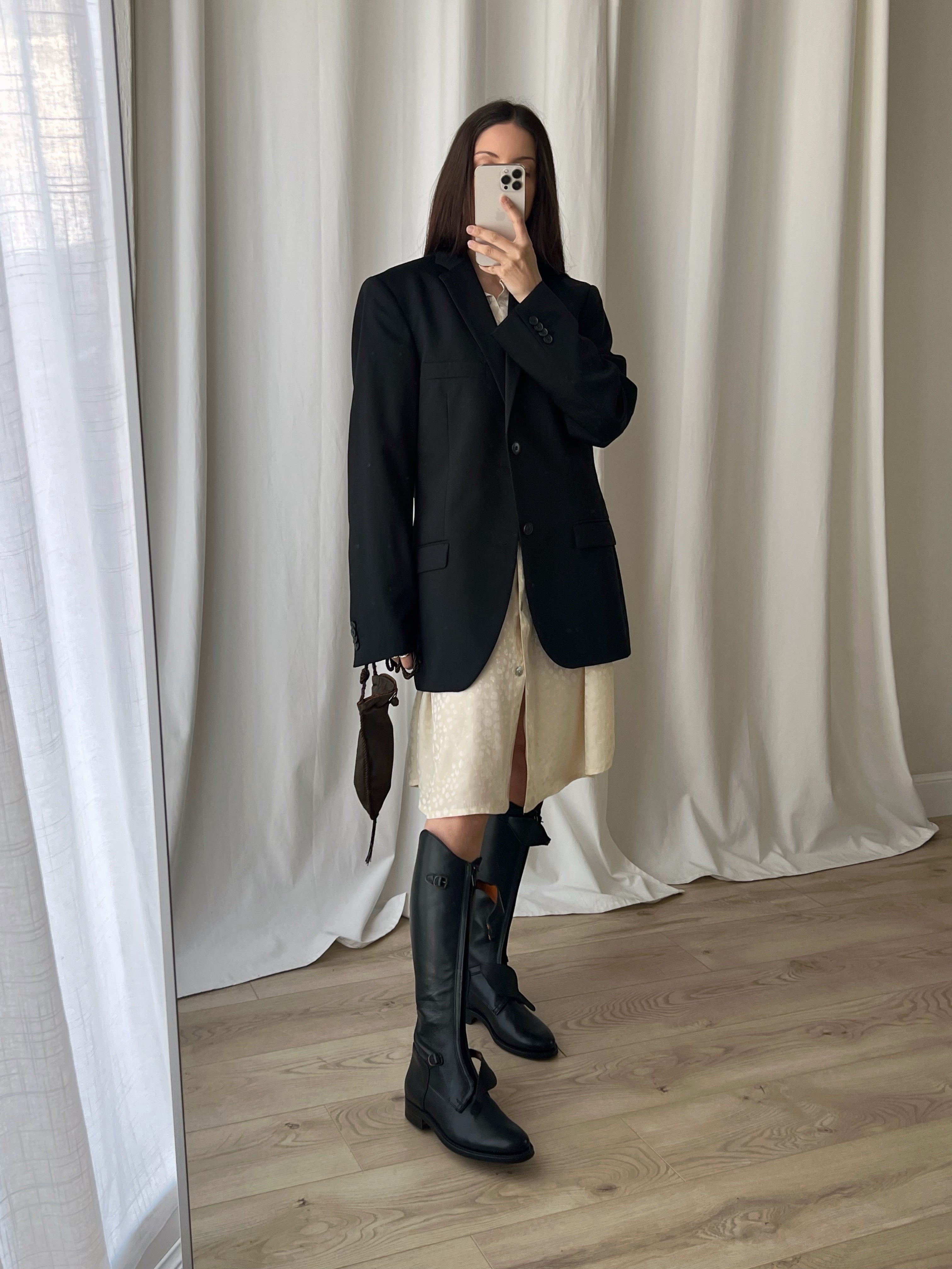 Made in Italy pure lightweight wool black blazer
