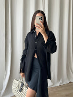 100% Linen comfy shirt - Black