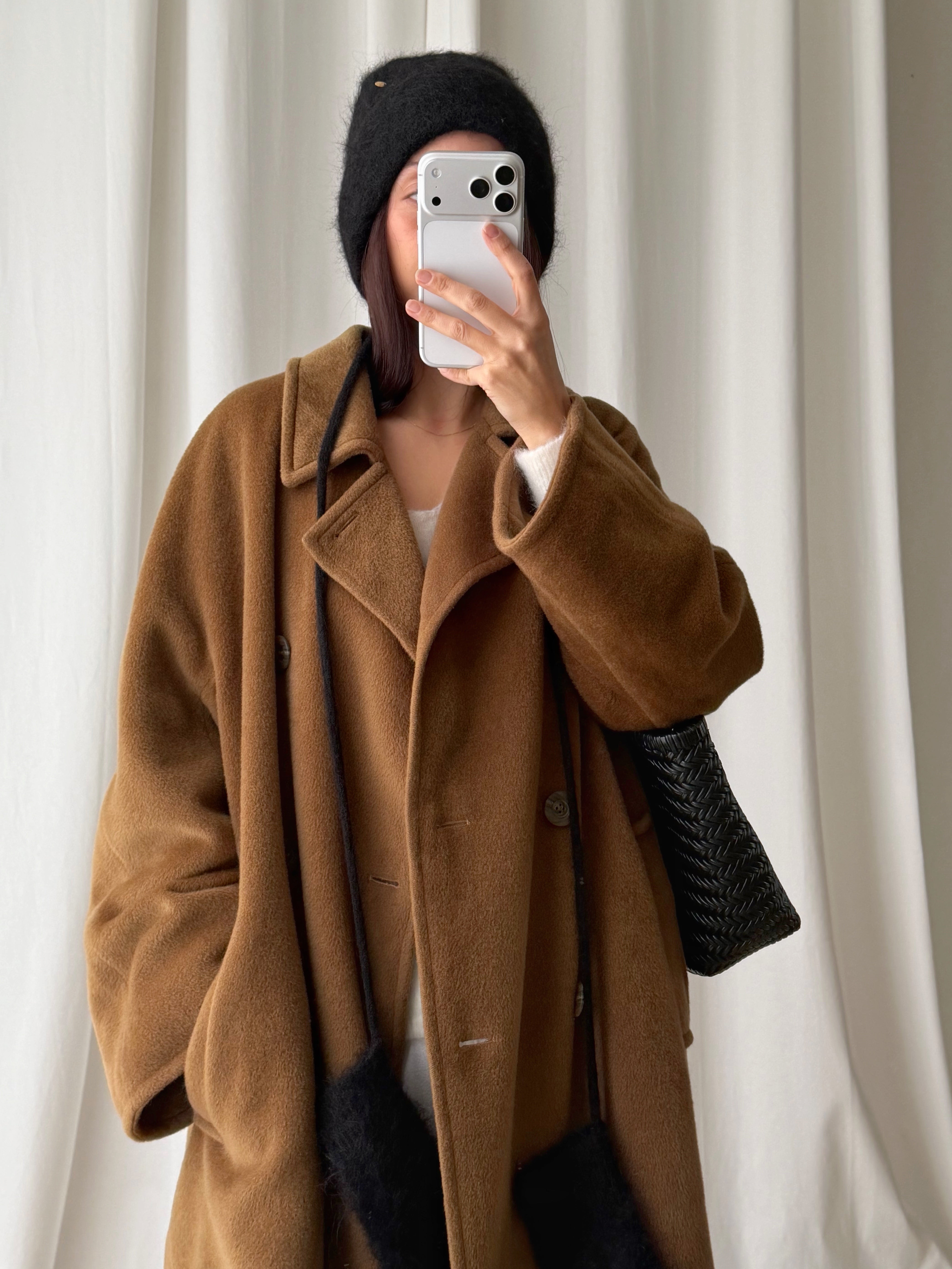 Persona wool and cashmere camel coat