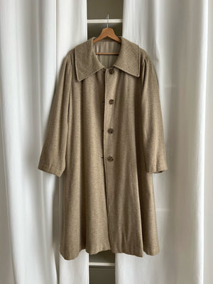 Tailored pure wool maxi collar coat