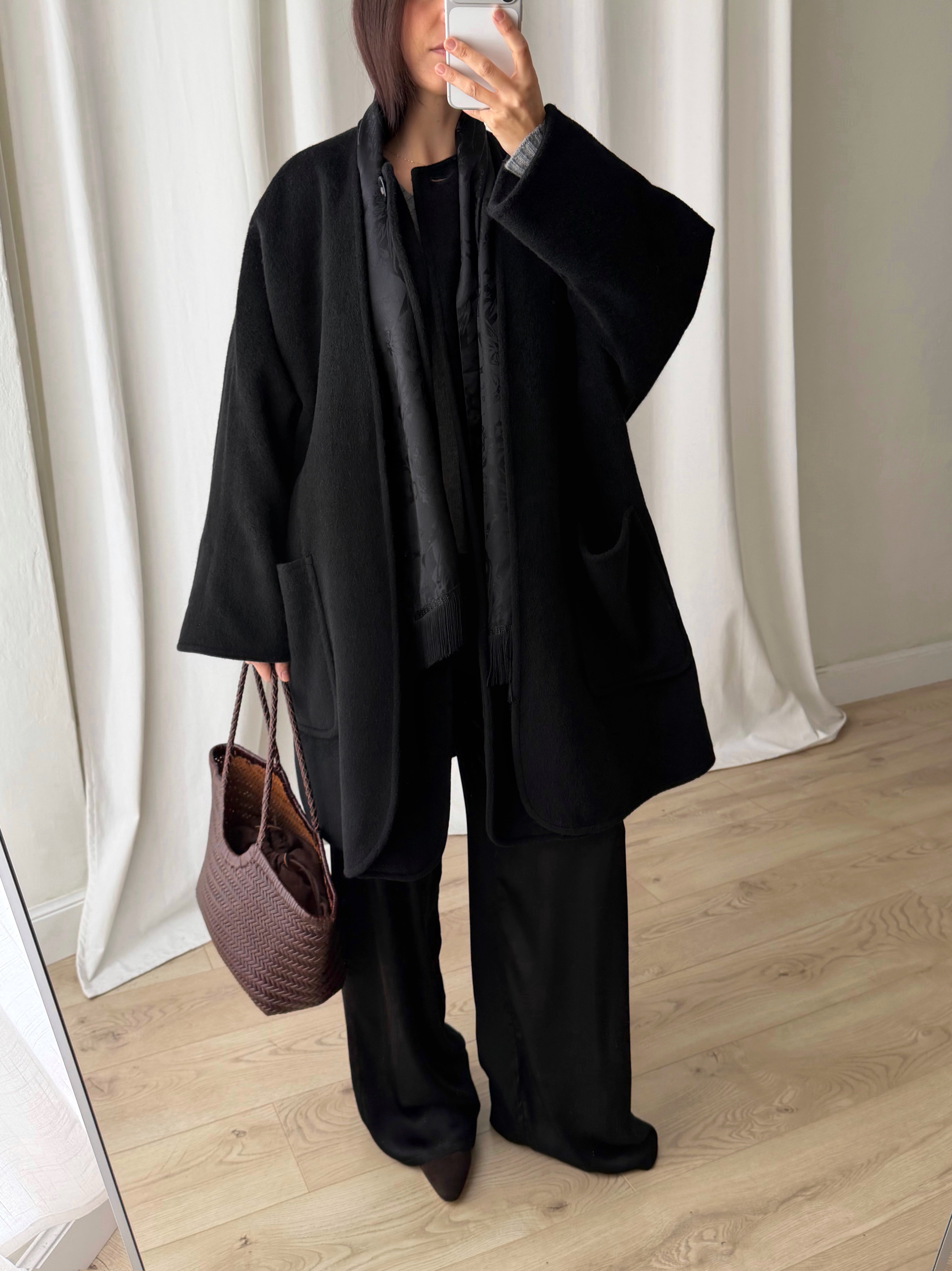 MaxMara wool and cashmere black coat