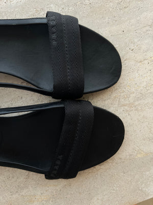 Prada leather black sandals