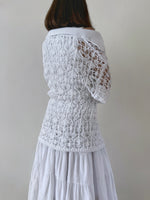Tennè by Antonia Erre - Crochet maxi polo/white