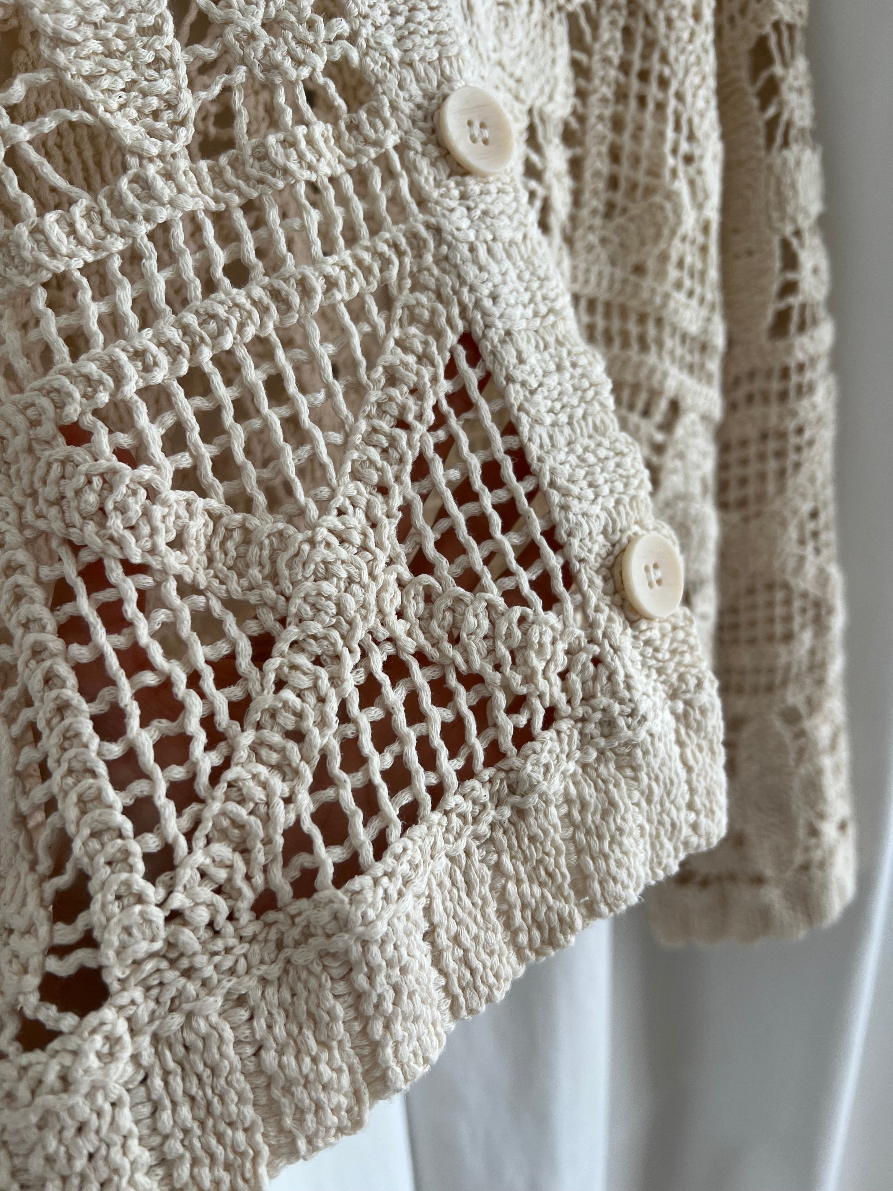 Crochet beige cardigan