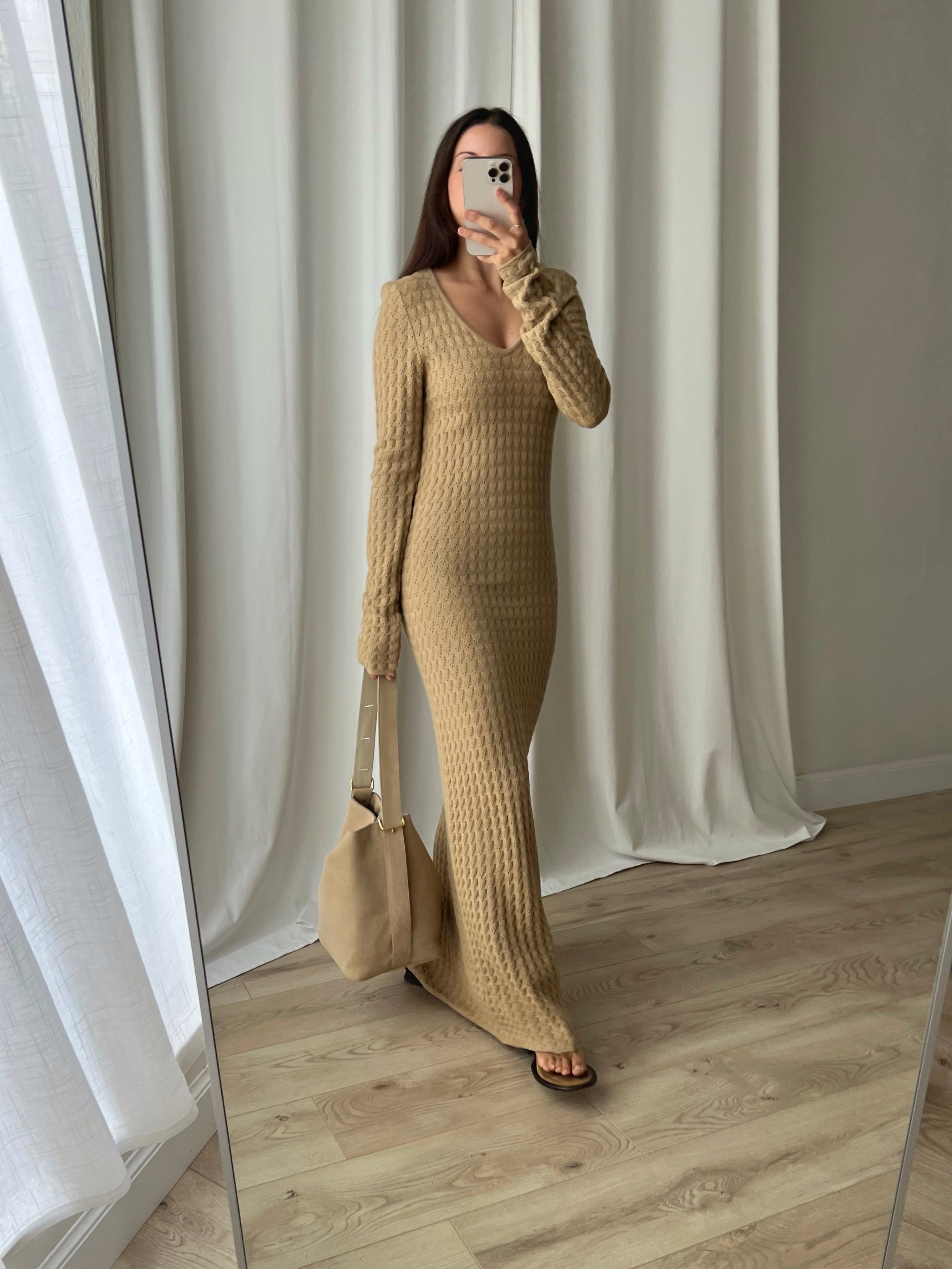 Benetton pure wool knitted long dress