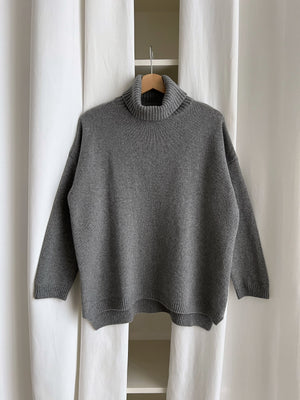 Pure cashmere cosy turtleneck - Pearl grey