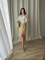 Cotton & silk pareo - Golden beige