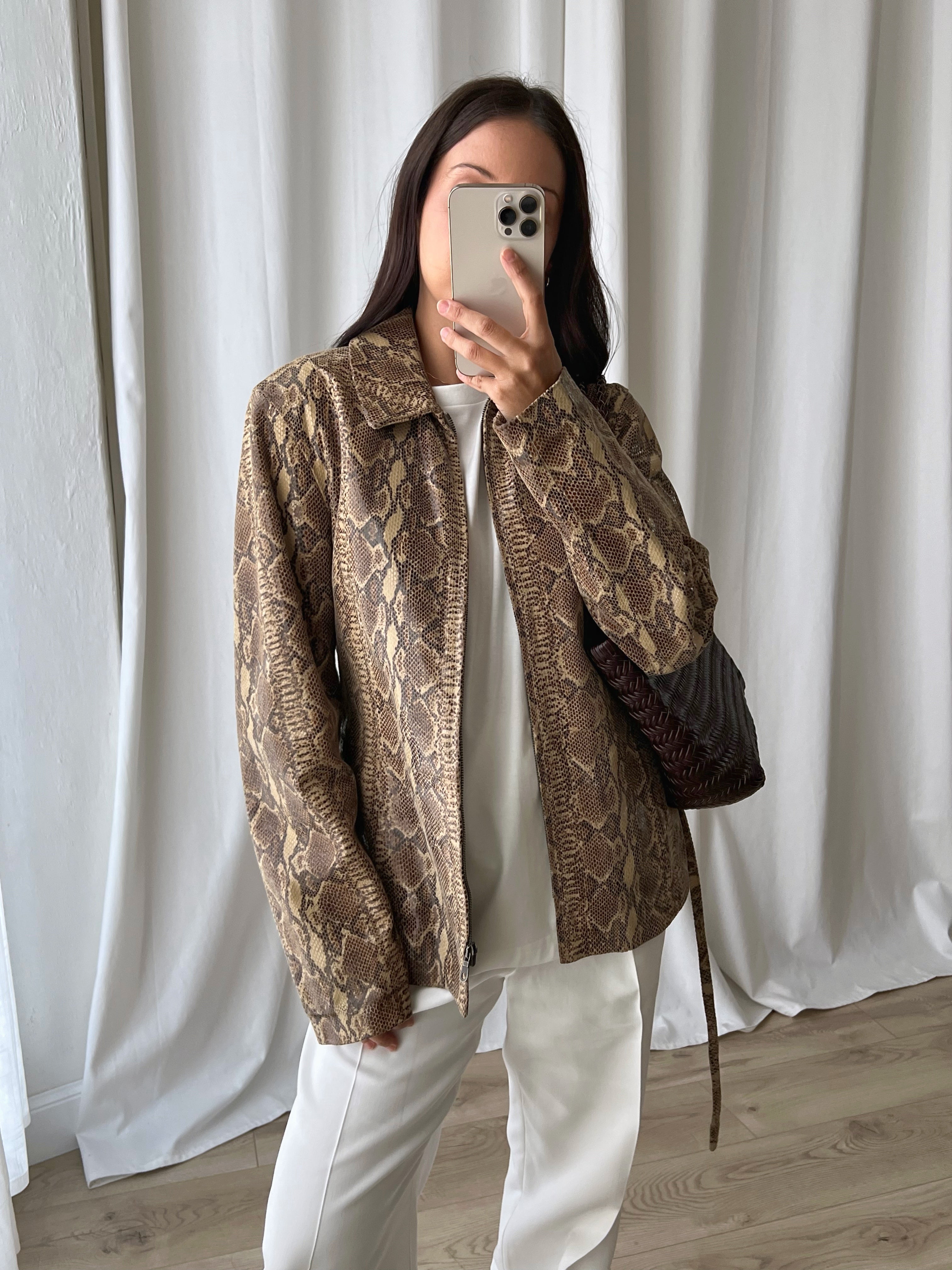 100% Leather python jacket